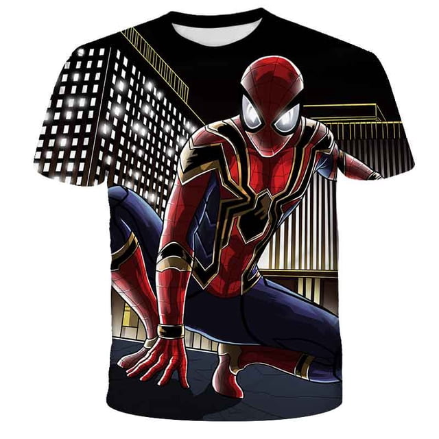Marvel Superheroes Spiderman T-shirt Kid T Shirts Boys T-shirts Children's Short-sleeved Kids Hulk Captain America Clothes Tee10T Gong Bohan LED
