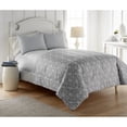 thumbnail image 2 of Micro Flannel 6 in 1 Comforter Set, Full/Queen, Gray Paisley, 2 of 5