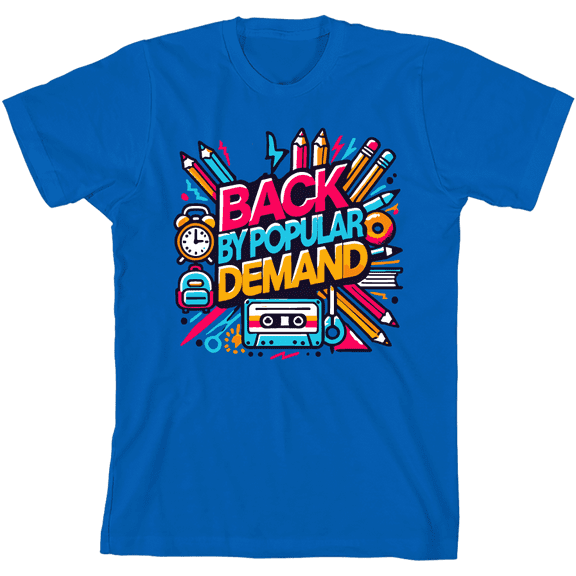 Back By Popular Demand Back To School Adult Natural Crew Neck Short Sleeve Tee-Large