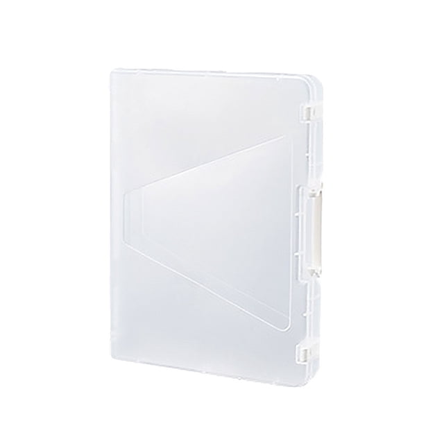 Clear File Box - Stackable Portable Project Case, Desk A4 Thick Whote