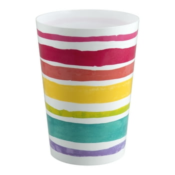 Rainbow Plastic Bathroom T Can by Your Zone, Multi