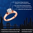 thumbnail image 2 of Gem Stone King 18K Rose Gold Plated Silver Lab Grown Diamond and Red Garnet Engagement Ring for Women | 0.88 Cttw | Round 6MM | Gemstone April Birthstone | Size 8, 2 of 6