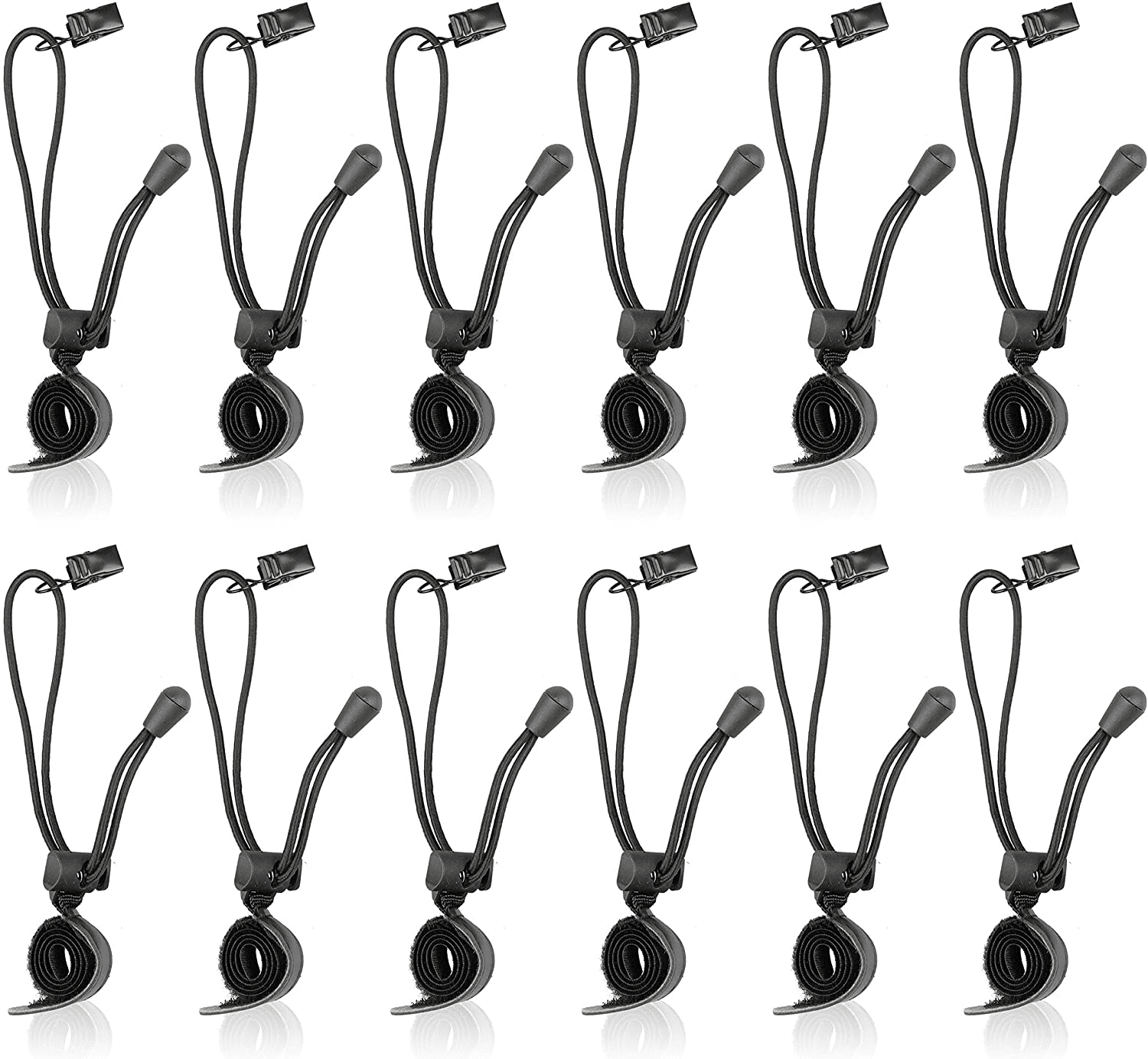 Black SLOW DOLPHIN Backdrop Background Muslin String Clips Holder Multifunctional for Photo Video Photography Studio 12 Pack