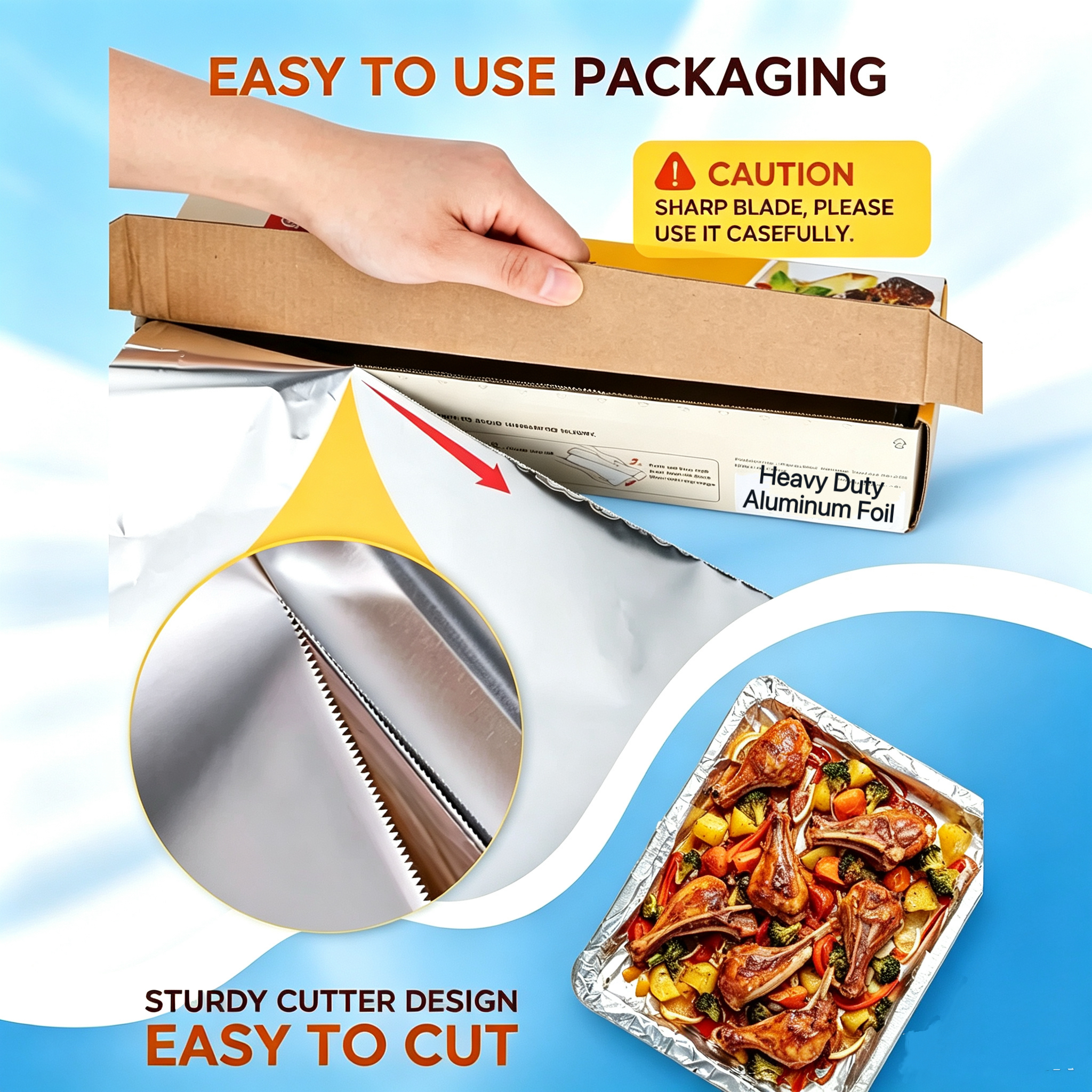KCRAGAS Heavy Duty Aluminum Foil Roll, 150 Sq Ft photo 3