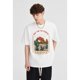 thumbnail image 5 of Men'S Casual Crew Neck T-Shirt, Polyester Knit Fabric with Slight Stretch, Regular Fit, with Arizona Desert Oasis Graphic Print, for Summer Tee, 5 of 6
