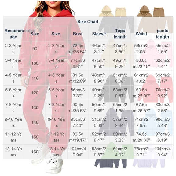 VIPOIN Kids Full Zip Up Fleece Hoodie and Jogger Pants Set, Cozy Solid Color Tracksuit for Daily Wear