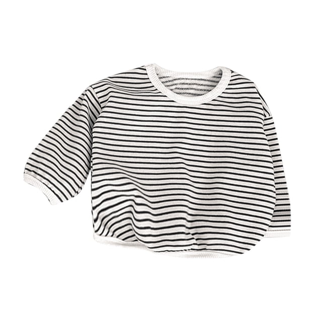 EDFBUYKRS Chemise à Manches Longues Rayée Automne pour Bébés Filles Garçons Vêtements