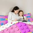 thumbnail image 5 of jejeloiu Building Block Print Bedding Comforter Set,Colorful Funny Toy Twin Comforter Sets,Pink Purple Blue Yellow Bedding Set For Kids,Super Cozy Room Decor Reversible,2 Pieces, 5 of 8