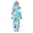 thumbnail image 2 of Odeerbi Matching Family Christmas Pajamas Sets Parent-Child Xmas Warm Hooded Jumpsuit Printed Home Wear Set Loungewear Sleepwear Jammies for Mom, 2 of 4