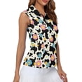 thumbnail image 4 of Whosucclay Flowers Pattern Workout Tank Tops for Ladies, Comfortable Sunscreen Half Zip Neck Athletic Tops for Tennis Hiking Fitness Outdoor, 4 of 7