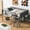 Gray, variant on Full Size White Wood Low Loft Bed / Ladder Placement Flexibility for Bedroom