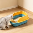 thumbnail image 5 of HWRETIE Semi Enclosed High Sided Cat Litter Box Splash Proof Open Top Design Spacious Cat Toilet for Cats Under 10 Pounds Easy Clean Indoor Litter Tray, 5 of 6
