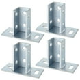 thumbnail image 3 of 4PCS Post Bases, 2 Slotted Hole Strut Channel Post Brackets, Galvanized Steel Post Floor Mounting System, Heavy Duty Fence Ground Mounting Brackets, 3 of 6