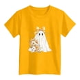 thumbnail image 5 of CAICJ98 Halloween Shirt for Toddler Boy Girl Pumpkin Ghost Tshirts Cotton Short Sleeve Tees Halloween Tshirt Kids (Yellow,1-2 Years), 5 of 5