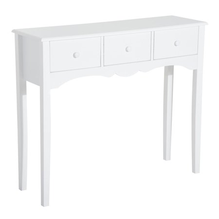 Homcom Wood Narrow Front Entryway Wall Console Table 3 Drawers