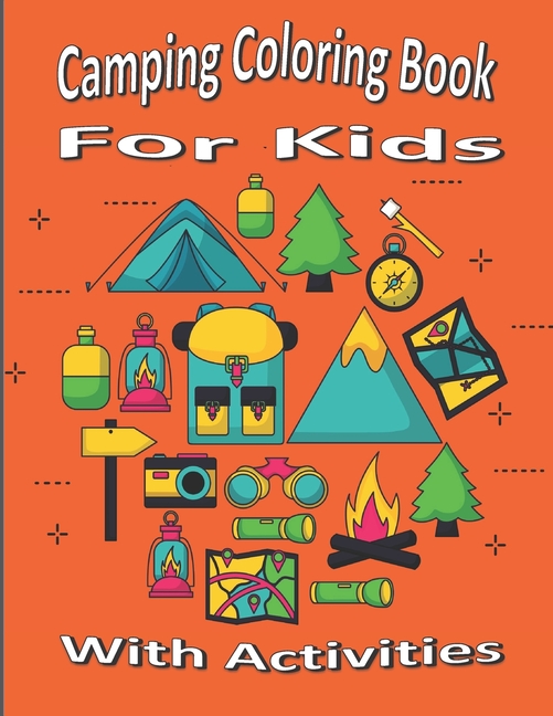 Camping Coloring Book For Kids : With Activities Word Search ...