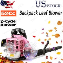 YNCE 52CC Backpack Gas Powered Leaf Blower 550 CFM 1.7 HP 2 Stroke Grass Lawn Blower Air Cooling, Low Vibration and Ergonomic Design for Outdoor Gard Yard Cleaning and Snow Removal (Pink)
