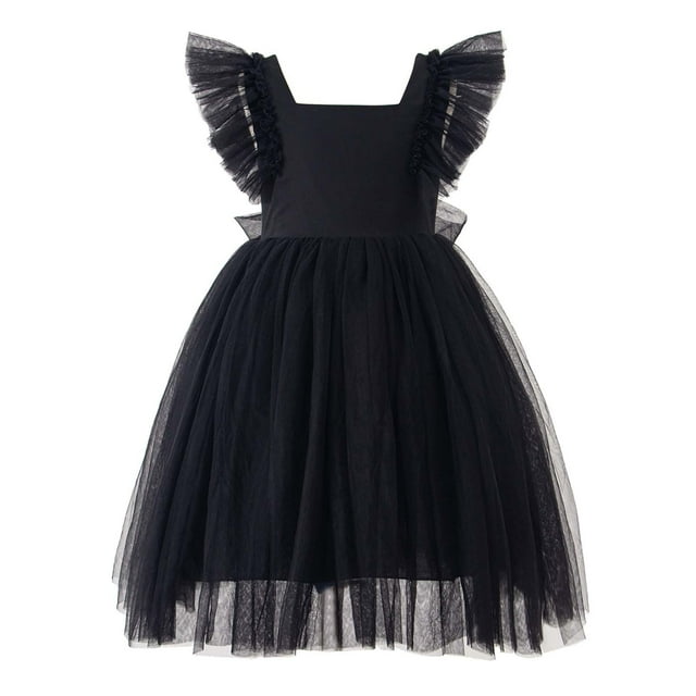Robes Fille Robe Bébé à Volants en Tulle Robe d'Été Fille Robe d'Anniversaire Fille Tenues Bébé Fille 18-24 Mois Mode Fille