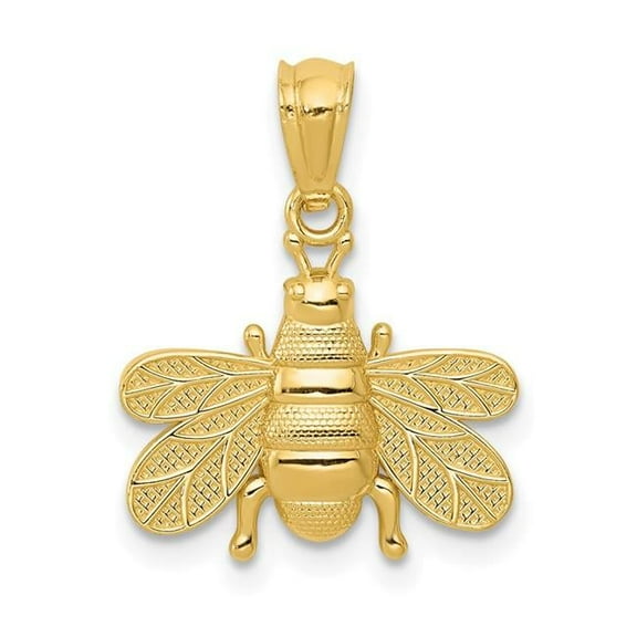14K Yellow Gold Polished Bee Pendant