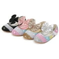 thumbnail image 6 of Girls Glitter Bowknot Ballet Mary Jane Flat School Dance Party Casual Dress Shoes, 6 of 7