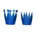 thumbnail image 4 of EeaseMX coronas de cumpleaños con purpurina, sombreros de fiesta, coronas de príncipe para niños y adultos, decoraciones de fiesta (azul), 4 of 5