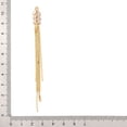 thumbnail image 3 of 10 pc Brass Micro Pave Clear Cubic Zirconia Big Pendants Leaf Tassel Real 18K Gold Plated 103x8x3mm Hole: 2mm, 3 of 3