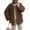 Brown, variant on Women's Winter Coats Long Sleeve Button up Fuzzy Sherpa Fleece Jackets Outerwear Fall Fashion Clothes