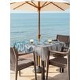 thumbnail image 4 of Square Outdoor Tablecloth With Umbrella Hole And Zipper– Blue Sea Water Waterproof Patio Table Cover for Party, Picnic, Backyard, 60"x60" , Coastal Tropical Ocean Wave, 4 of 8