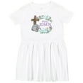 thumbnail image 3 of Inktastic Easter He Has Risen with Cross and Flowers Girls Toddler Dress, 3 of 5