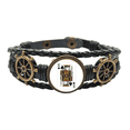 thumbnail image 1 of Playing Cards Spade K Pattern Leather Braided Ocean Bracelet Wristband, 1 of 4