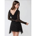 thumbnail image 6 of Floral V-Neck Fitted Mini Dress, 6 of 6