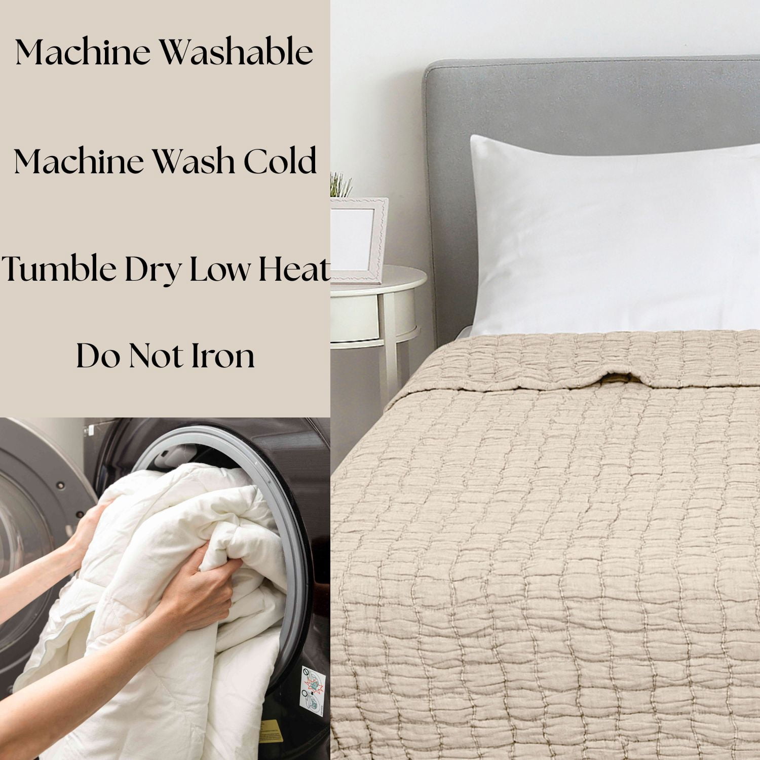 Mainstays Check Matelasse Quilt, Beige, Full/Queen