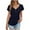 Dark Blue, variant on WCMZJ Women's V Neck Button Down T Shirts Summer Casual Short Sleeve Tops Loose Fit Tees 2025 Dark Blue L