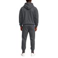 thumbnail image 4 of Garbnen Fleece Mens Sweat Suits 2 Piece Set Full Zip Pullover Men Joggers Pants Sets Workout Athletic Fall Winter Fluffy Flannel Fuzzy Jogging Suits for Men Dark Gray, 4 of 7