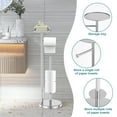 thumbnail image 4 of Toilet Paper Holder Stand Tissue Paper Roll DispenserToilet Paper Holder Stand Free Standing with Phone Shelf with Shelf for Bathroom Storage Holds Reserve Mega Rolls, 4 of 10