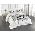 thumbnail image 2 of Ambesonne Black White Quilted Coverlet 3 Pcs, Medieval Knight, King Size, Black White, 2 of 4