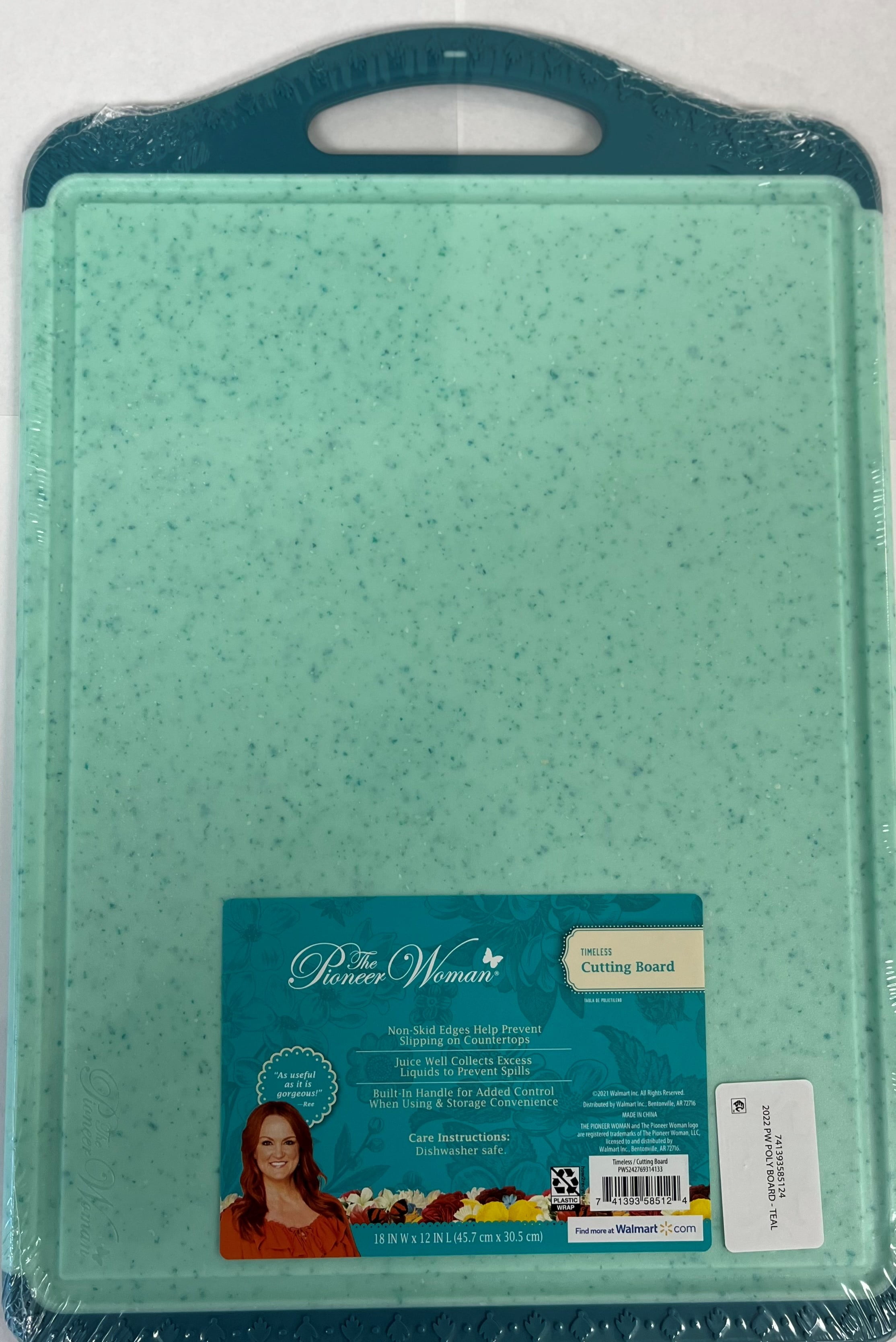 The Pioneer Woman Timeless Poly Cutting Board, Teal