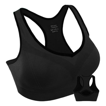 

Black Racerback Sports Bras for Women Seamless High Impact Bra with Pad for Yoga Gym Workout Fitness XXL Size
