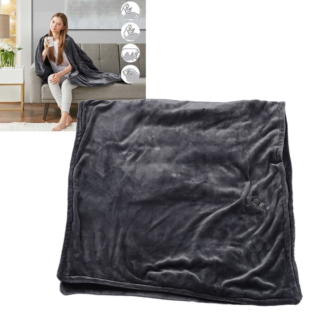 Heated Wearable Throw Blanket, Heated Throw Blanket Practical 3 Speed Temperature for Home