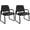 Sled-Base, variant on CLATINA Big & Tall 500 lbs Waiting Room Guest Chair, Leather Office Reception Chair No Wheels with Padded Arms for Elderly Home Desk Conference Room Lobby Side Salon Clinic, Black(4 Pack)