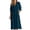 Navy, variant on QUNYINEY Long Dresses Women Summer Casual Puff 3/4 Sleeve A Line Dress Vacation with Pockets V-Neck Loose Fit Solid Dresses