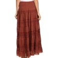 thumbnail image 2 of Sakkas Lace and Ribbon Peasant Boho Skirt - Brown - One Size, 2 of 5