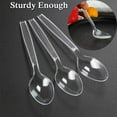 thumbnail image 5 of 100/200/300/400/500/600 Transparent Plastic Spoons-heavyweight Plastic Tableware Heavyweight Teaspoon Crystal Transparent 6.5 Inch, 5 of 8