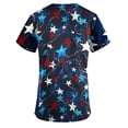 thumbnail image 4 of TIMIFIS Navy Womens Scrub Tops Independence Day Summer American Flag Print Short Sleeve 4th of July Patriotic Working Uniform Nursing Scrub Tops with Pockets - Spring/Summer, 4 of 4
