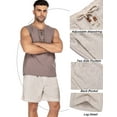 thumbnail image 5 of Men's Linen Shorts Casual Elastic Waist Drawstring Summer Beach Shorts M, 5 of 6