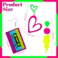 thumbnail image 3 of sixwipe Women's 80s Neon Earrings, 3 Styles Exaggerated Retro Costume Accessories, 3 Pairs, 3 of 8