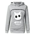 thumbnail image 1 of Cat Sweatshirt with Cat Pouch Women’s Sweatshirt Pouch Hood Tops Carry Breathable Pullover Blouse, 1 of 1