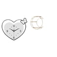 thumbnail image 1 of Reloj de pared,Reloj de pared acrílico para oficina en casa,sin tictac,Estante de almacenamiento de pared,Estantería colgante de pared de metal de 3 niveles para decoración de, 1 of 8