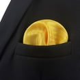 thumbnail image 5 of Mens Necktie with Pocket Square Set Solid Color Yellow Golden 147cm, 5 of 5