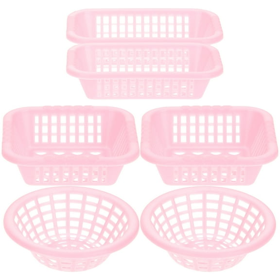 6 Pcs Miniature Laundry Basket Model Decor for Dollhouse Child Toy Accessories